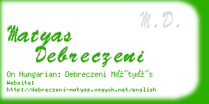 matyas debreczeni business card